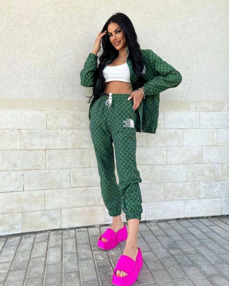 G-Embroidered Zipper Two Piece Set(Y71376)G-Embroidered Zipper Two Piece Set(Y71376)